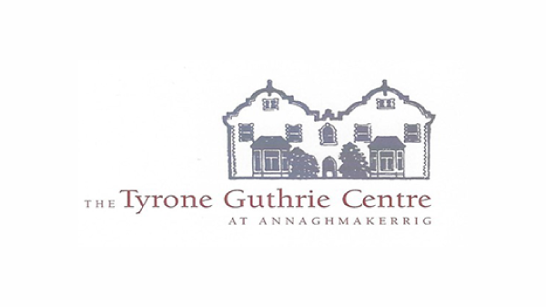 A drawinf of a bulding with the text 'Tyrone Guthrie Centre' underneath