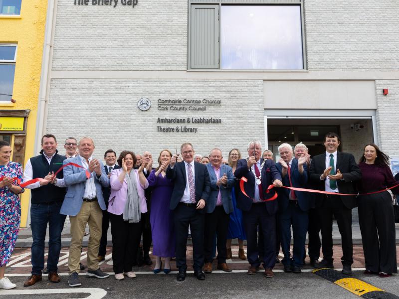 Ribbon cutting at The Briery Gap Theatre and Library