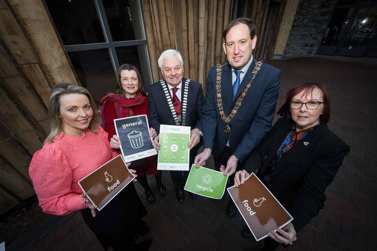 Michelle Green, Cork County Council; Katherine Fitzpatrick, Visit Cork Sustainability Lead; Mayor of the County of Cork, Cllr. Frank O'Flynn; Lord Mayor of Cork, Cllr Kieran McCarthy; Lorraine Leahy, Cork City Council, at the new Fota Wildlife Park Education Centre, venue for the upcoming 'Waste Not, Want Not' conference on 31st January.