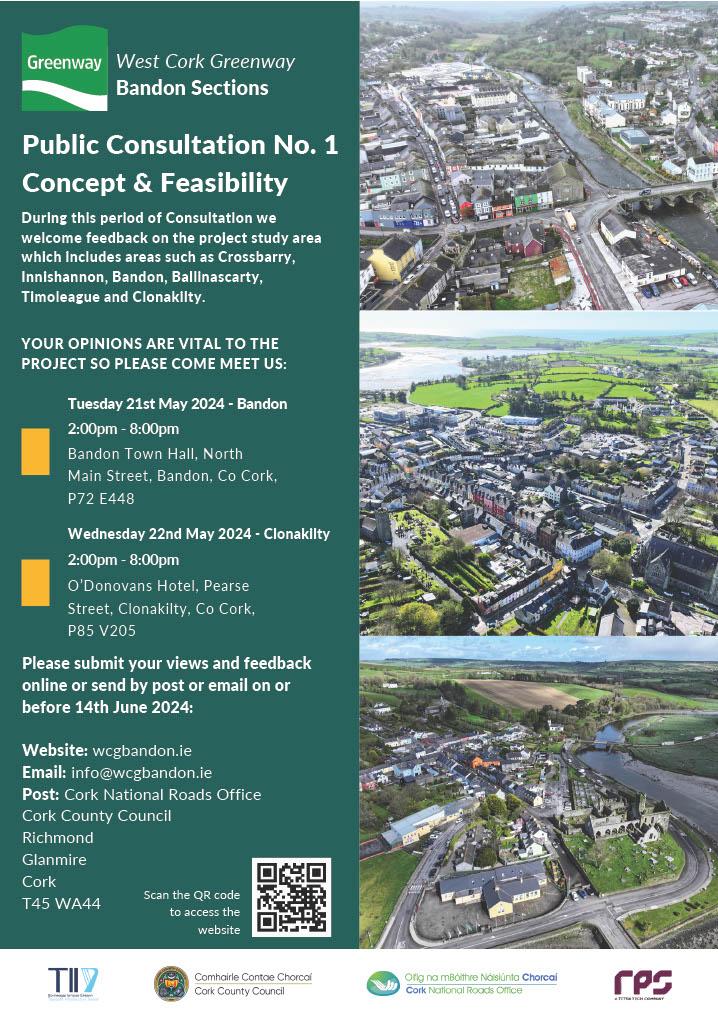 West Cork Greenway - Bandon Sections Public Consultations Poster