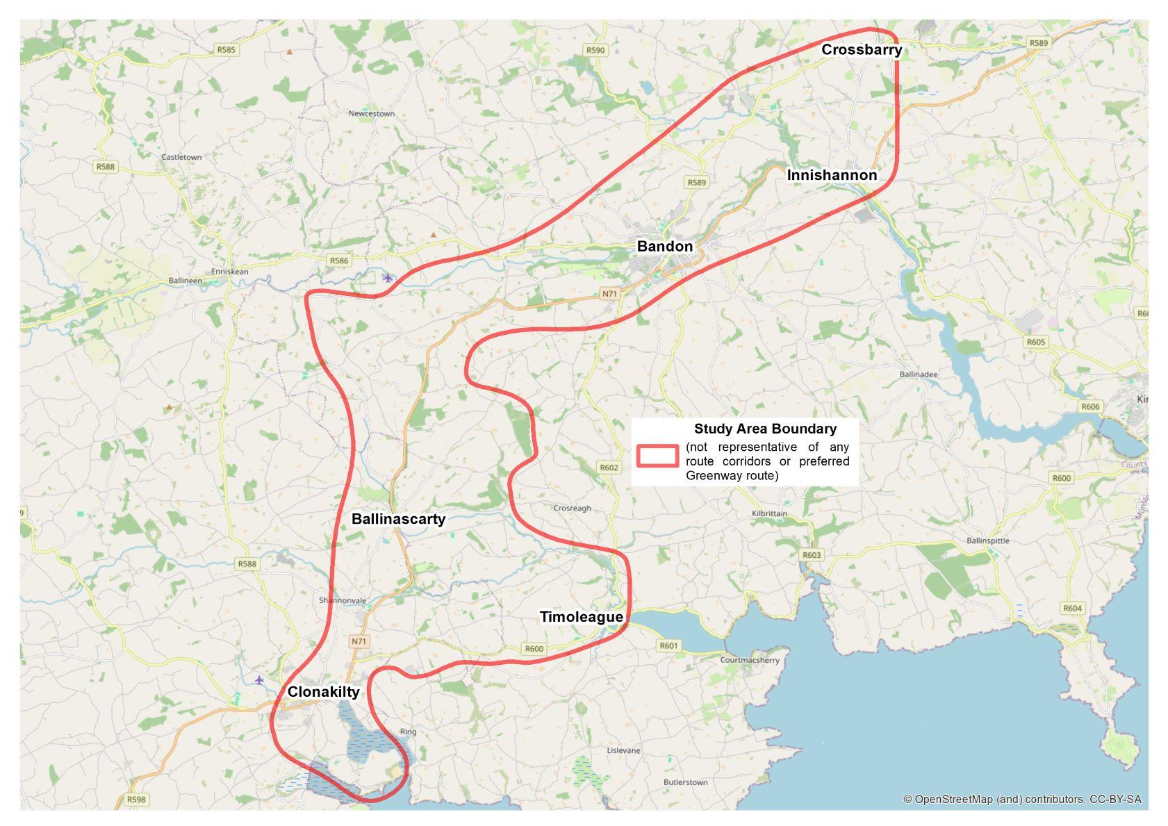 Public Consultation Now Open for the Bandon Sections of the West Cork Greenway Map