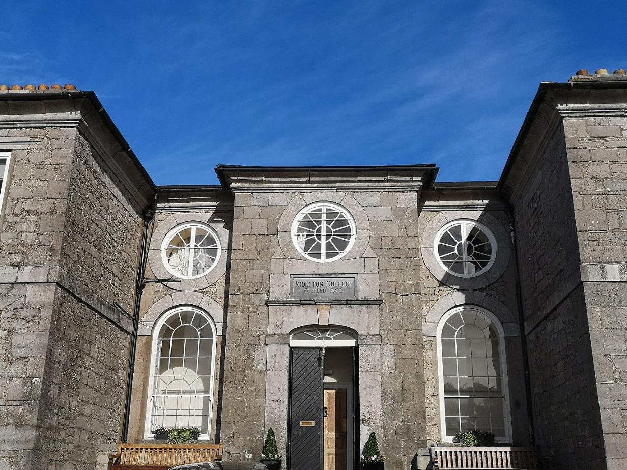 Midleton College showing window repairs under the Built Heritage Investment Scheme.