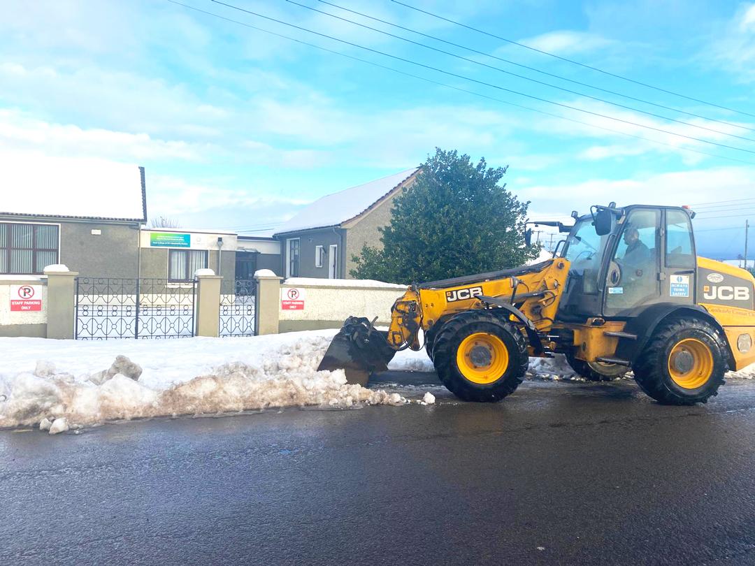 Council machine clearing snow in Charleville